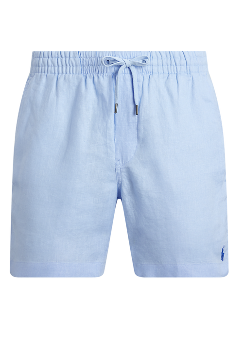 RALPH LAUREN - Short Polo prepster en lin Bleu ciel