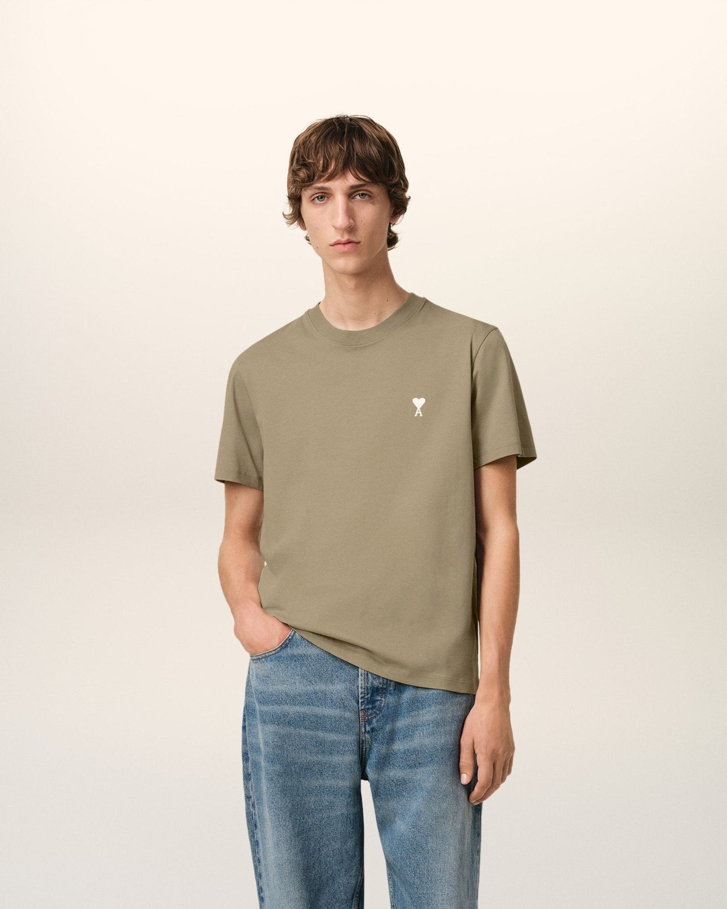 AMI PARIS -T-SHIRT AMI DE COEUR EN COTON Vert