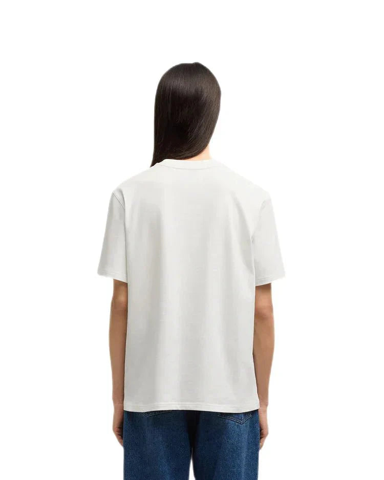 Ami Paris - T-shirt z haftem w kolorze ecru