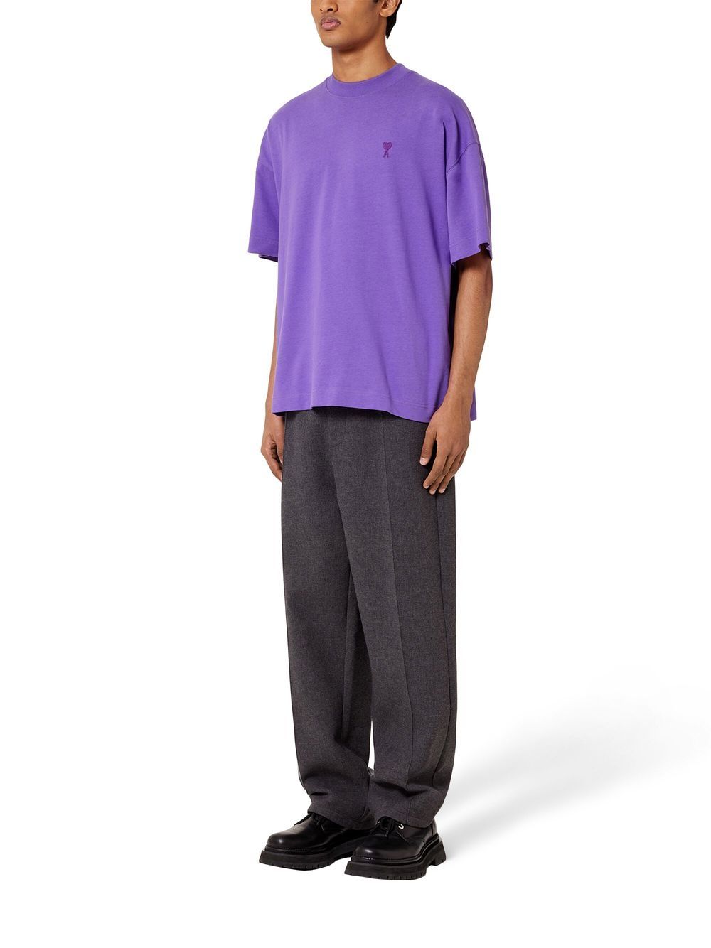 AMI Paris - T-shirt coton bio violet