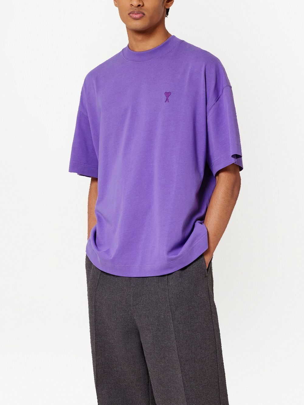 AMI Paris - T-shirt coton bio violet