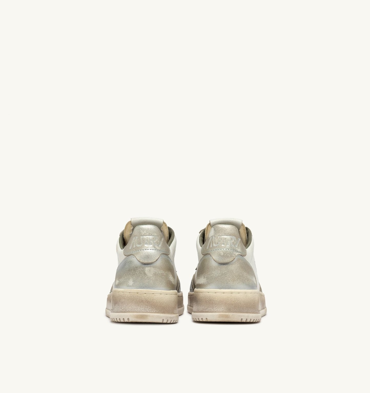AUTRY - MEDALIST LOW SUPER VINTAGE WHISPER WHITE GREEN AND SREBRNE SNEAKERSY