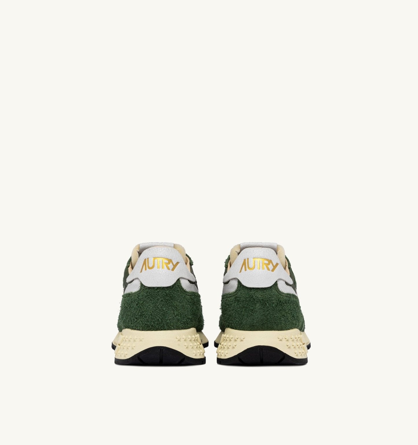 AUTRY - BUTY SNEAKERSOWE REELWIND LOW Z NYLONU I ZAMSZU W KOLORZE ZIELONYM WOJSKOWYM