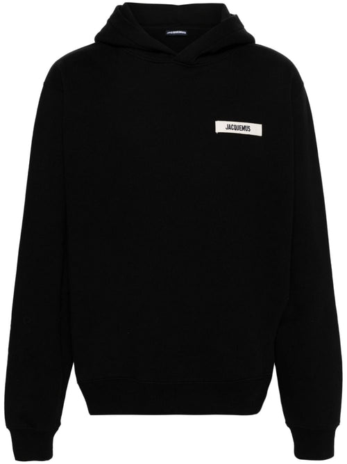 Jacquemus Le hoodie noir avec patch logo en gros grain - Lothaire