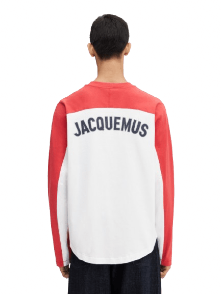 JACQUEMUS - Koszulka baseballowa z długim rękawem w kolorze czerwono-białym