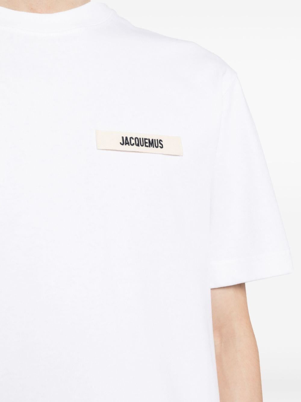Koszulka Jacquemus White Gros Grain Logo Patch