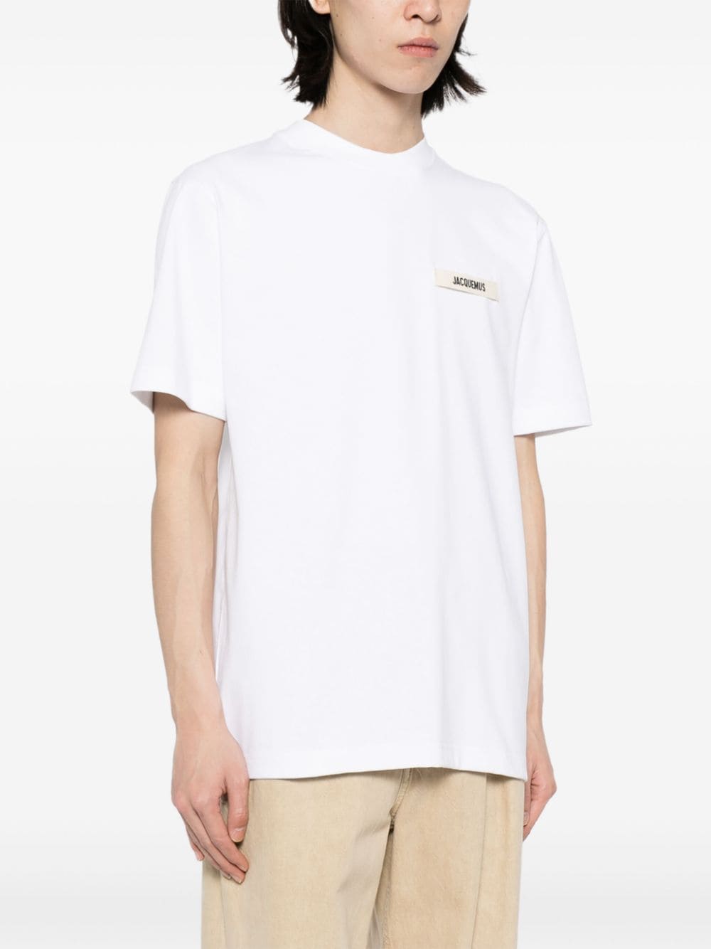 Koszulka Jacquemus White Gros Grain Logo Patch