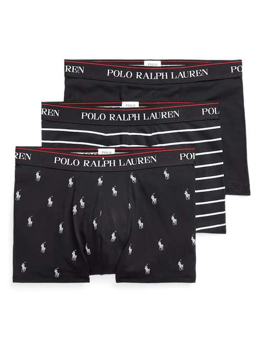 POLO RALPH LAUREN - 3 slips - boxers classiques coton stretch Noir - Lothaire