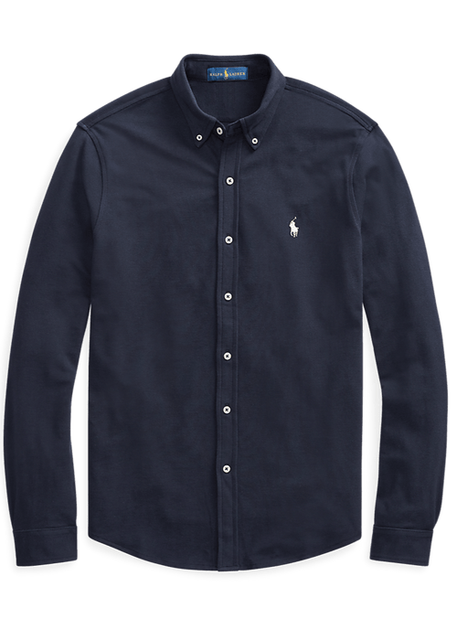 POLO RALPH LAUREN - Chemise ultra - légère en coton piqué Bleu marine - Lothaire