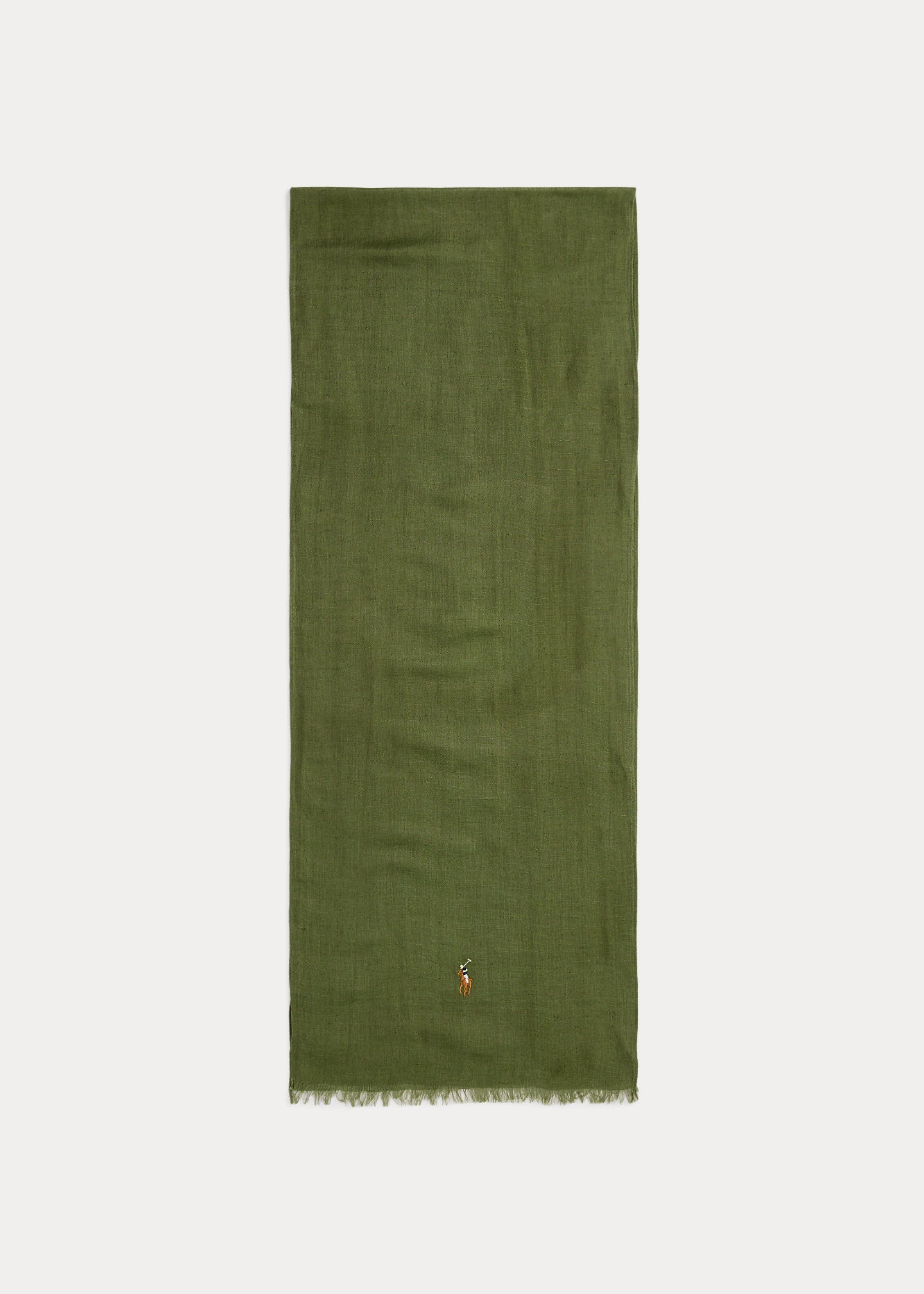 Polo Ralph Lauren - Écharpe green délavée en lin mélangé