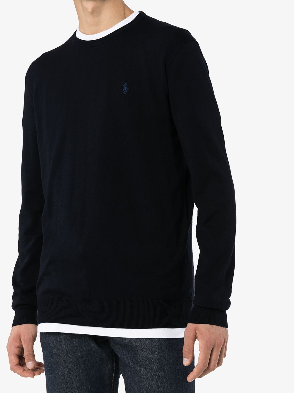 Polo Ralph Lauren - Pull cintré en coton Hunter Navy