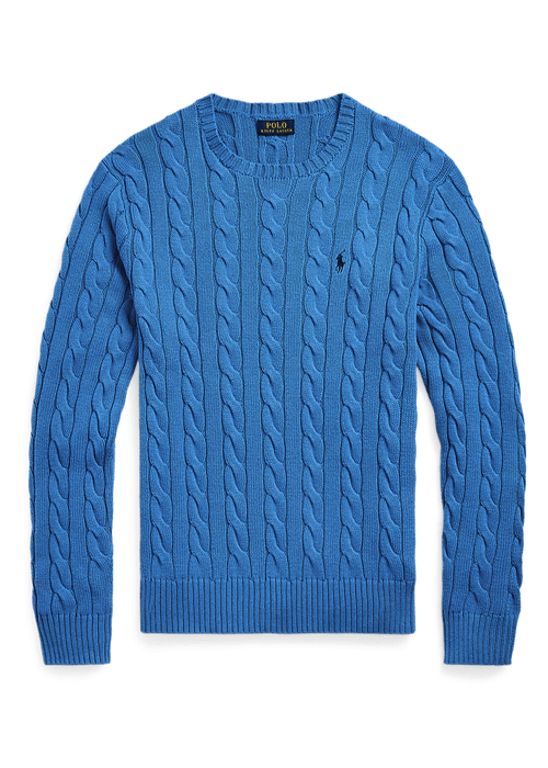 POLO RALPH LAUREN - Pull en coton torsadé Bleu - Lothaire
