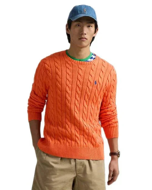Polo Ralph Lauren - Pull en coton torsadé melon
