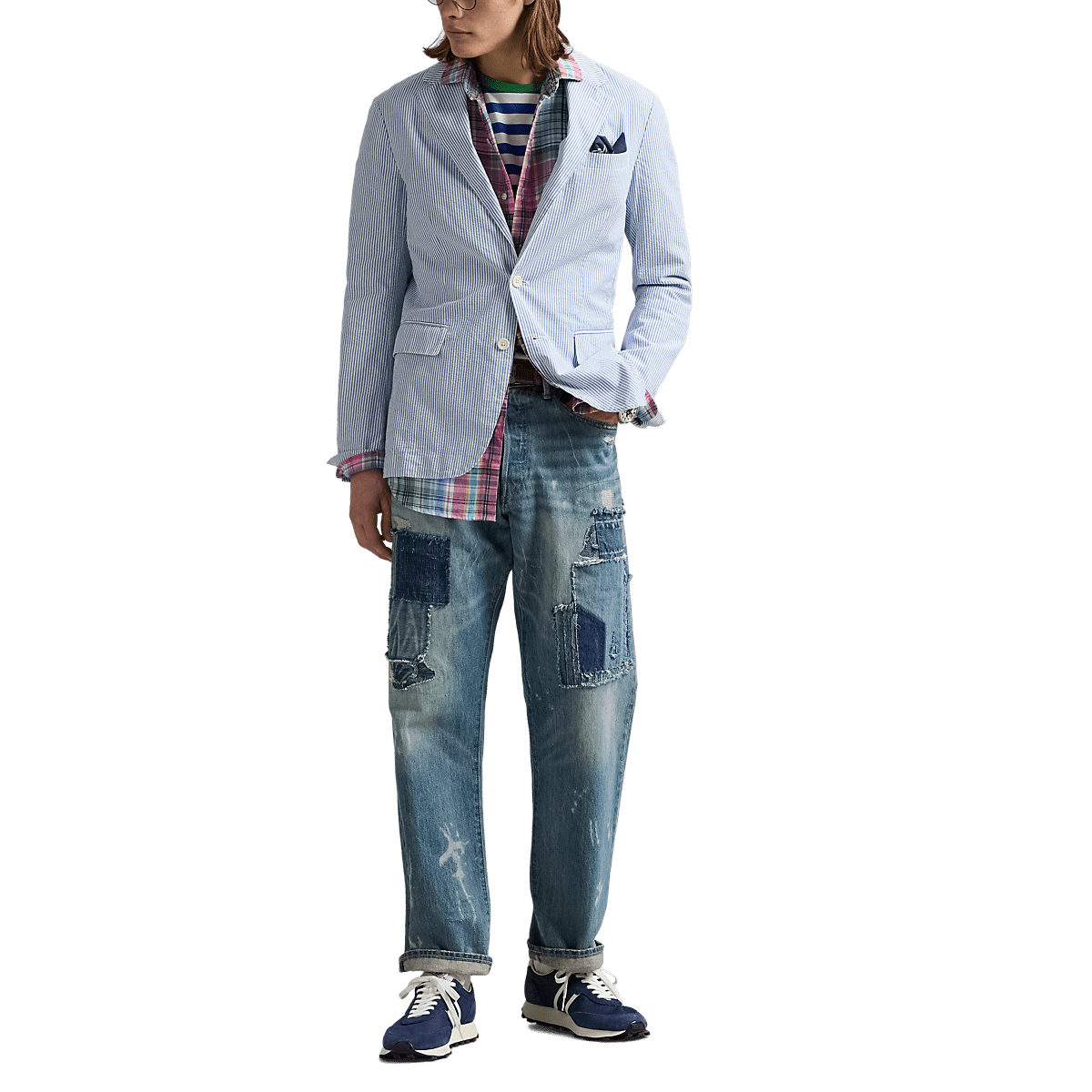 POLO RALPH LAUREN - Veste de costume Polo Soft Modern Fit Bleu e Blanc