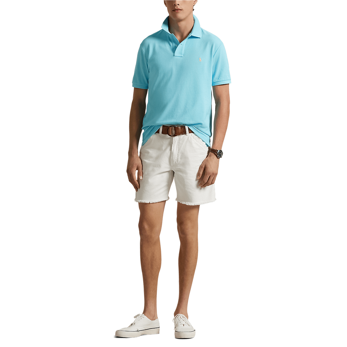 RALPH LAUREN - Le polo iconique en coton piqué Bleu ciel