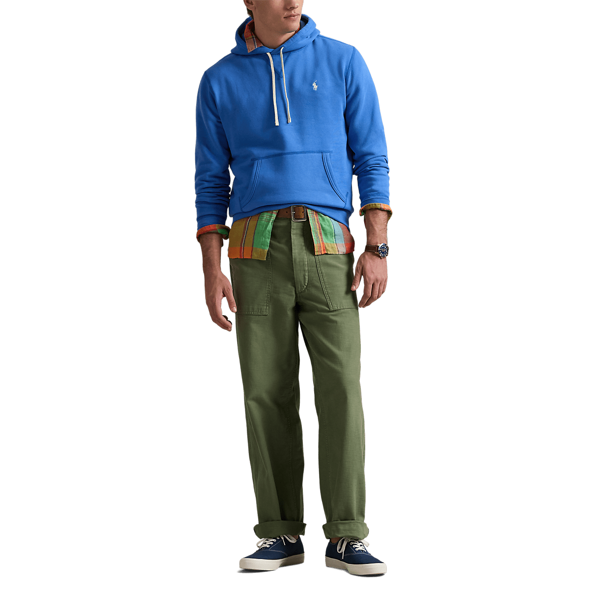 RALPH LAUREN - Le sweat à capuche RL en molleton Bleu