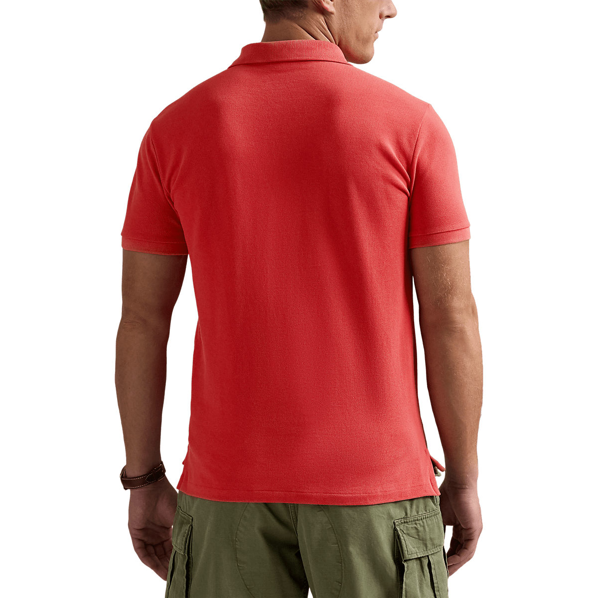 RALPH LAUREN - Polo en piqué coupe ajustée Rouge
