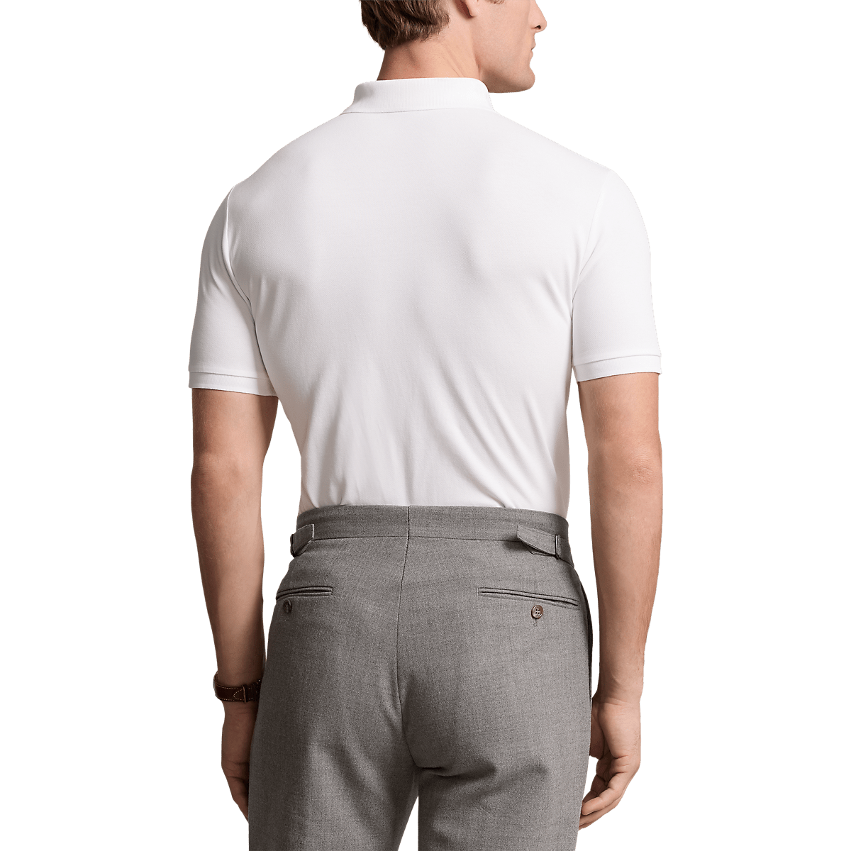 RALPH LAUREN - Polo en piqué stretch Custom Slim Fit Blanc