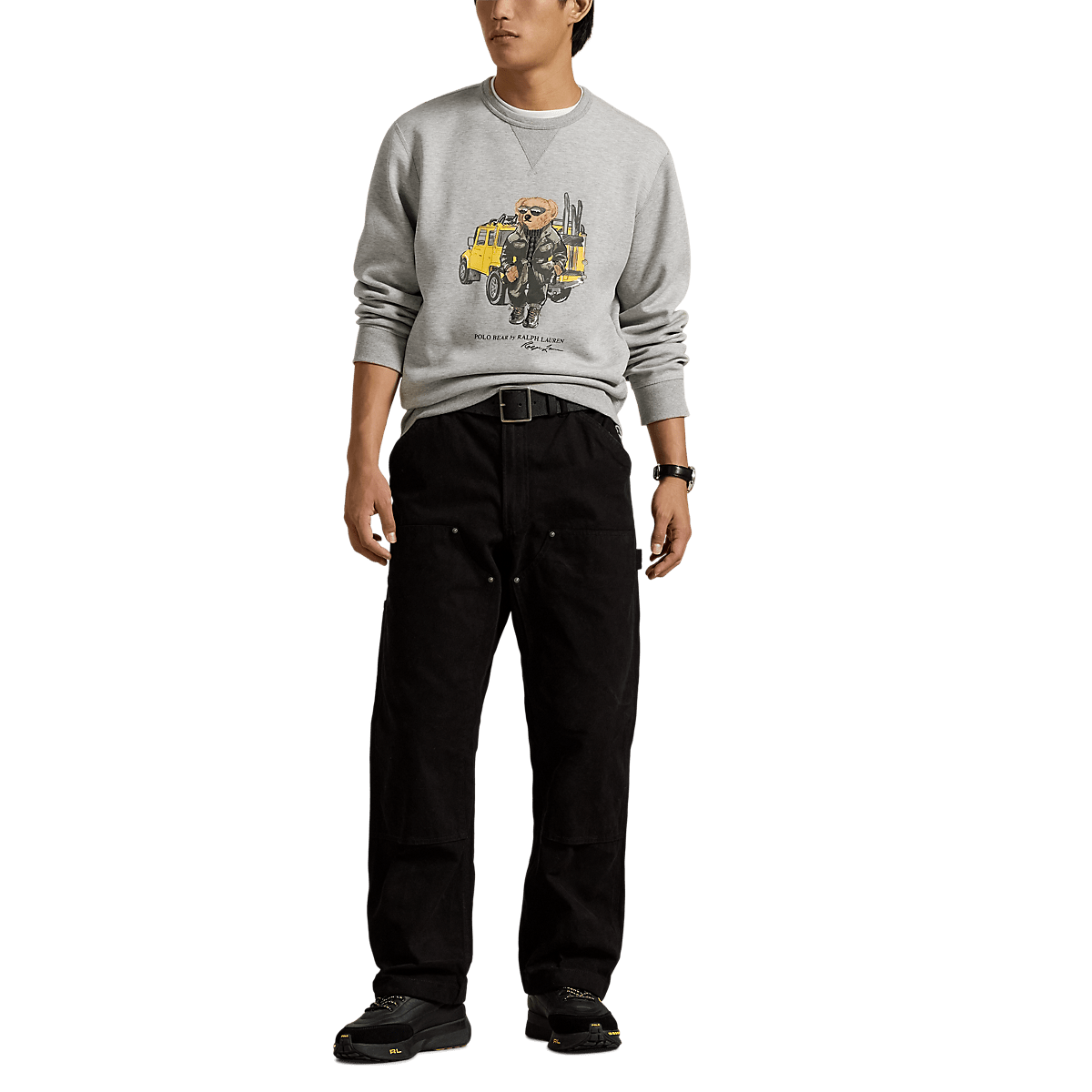 RALPH LAUREN - Sweat Polo Bear en maille double Gris