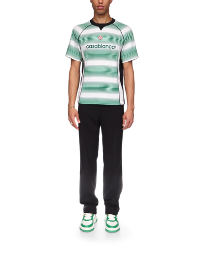 Gradient Stripe Panelled T-Shirt