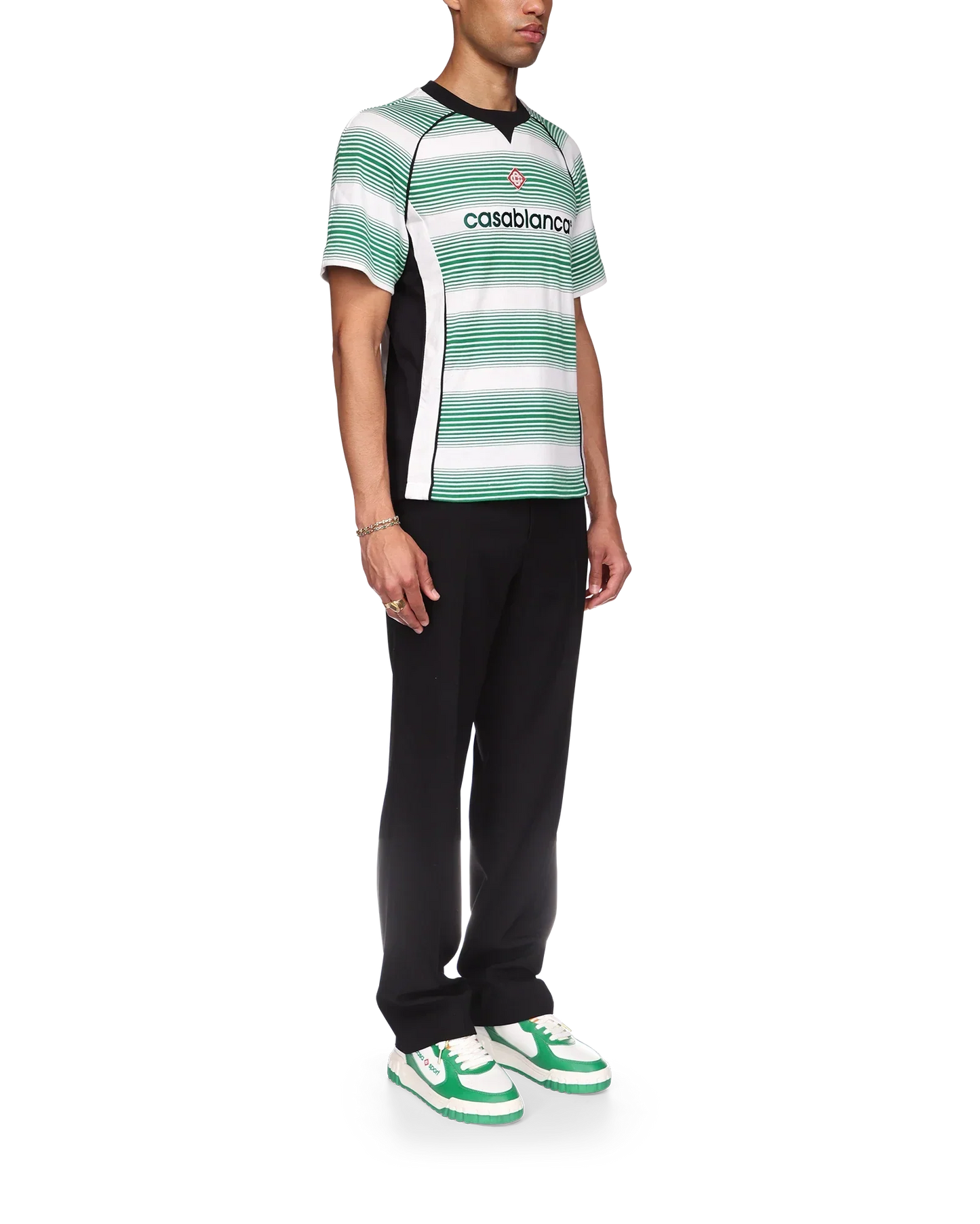 Gradient Stripe Panelled T-Shirt