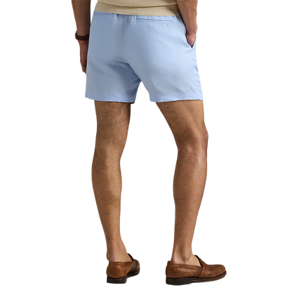 RALPH LAUREN - Short Polo prepster en lin Bleu ciel