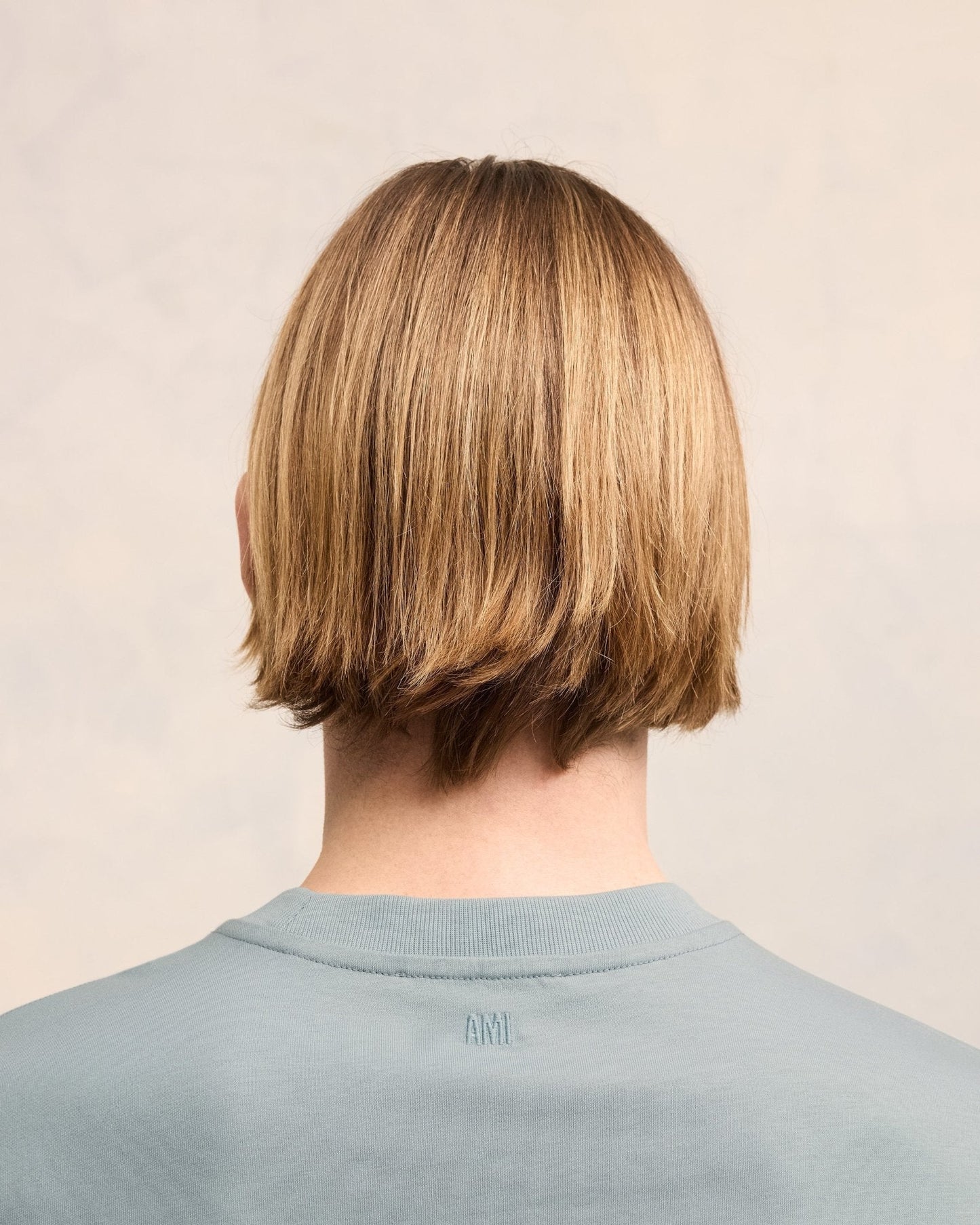 Ami Paris - T Shirt Bleu Argile Ami de Coeur