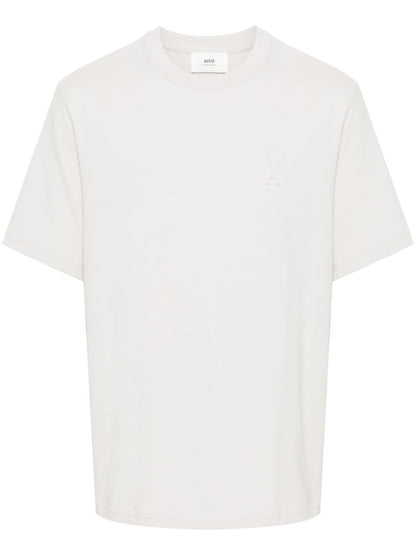 AMI Paris - T-shirt crème en coton à logo - Lothaire