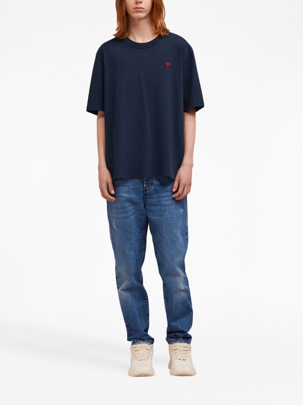 AMI Paris  - T-Shirt Marine Ami De Coeur