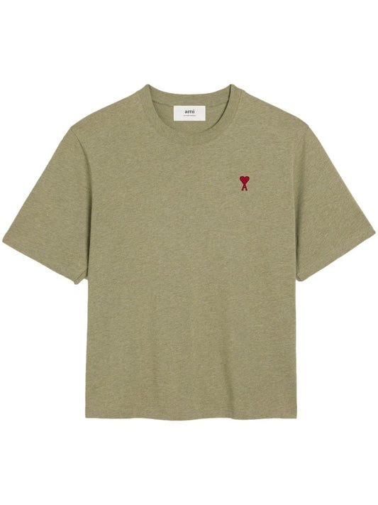 AMI Paris - T-shirt sauge chiné à logo brodé - Lothaire