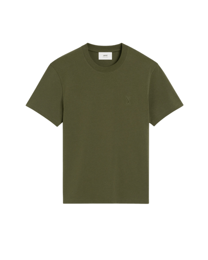 AMI PARIS - T-SHIRT VERT AMI DE COEUR EN COTON Vert