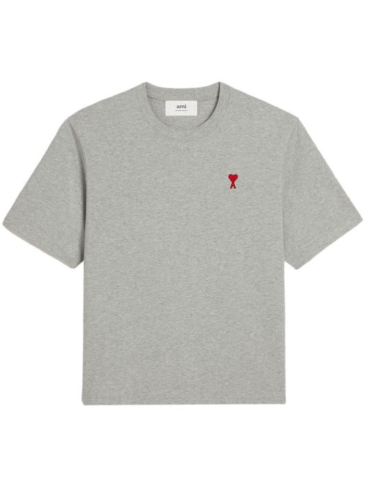 Ami t - shirt à logo Ami de Coeur brodé gris chiné - Lothaire