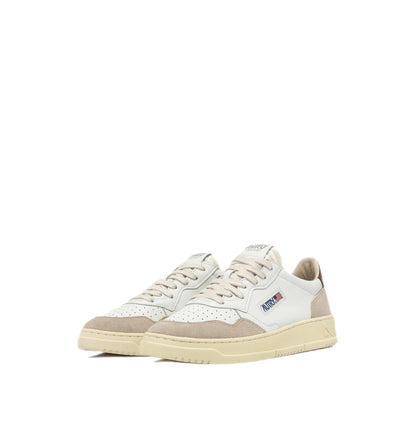 AUTRY - Basket basse Medalist cuir blanc et daim marron