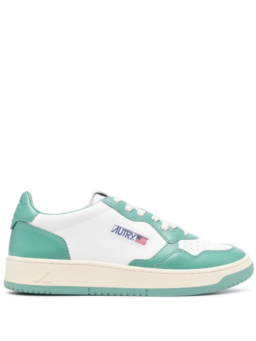 Autry baskets Medalist Super Vintage cuir Blanc & Vert - Lothaire