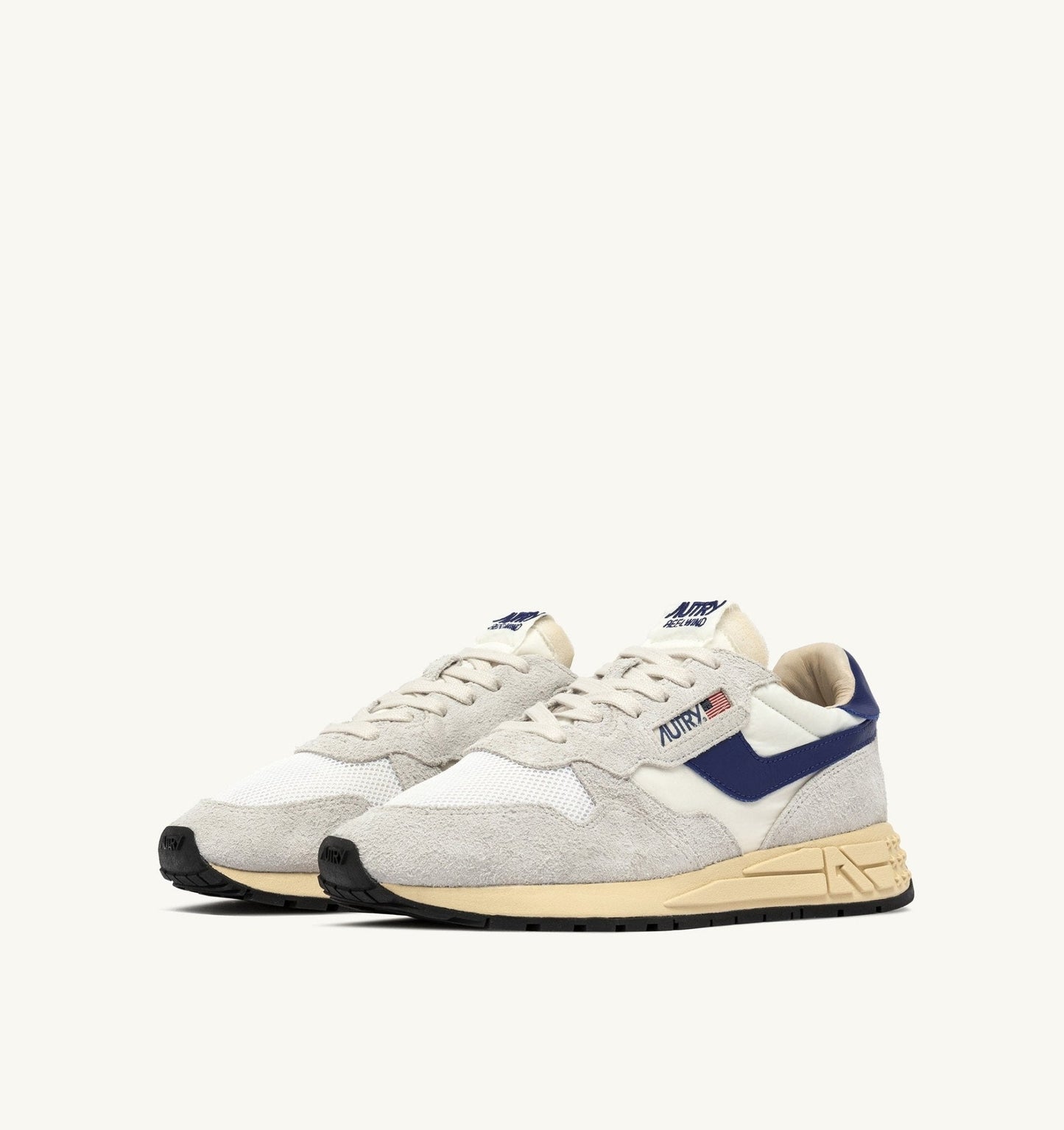AUTRY - BUTY SNEAKERSOWE REELWIND LOW Z NYLONU I ZAMSZU W KOLORZE BIAŁYM I LIMOGES