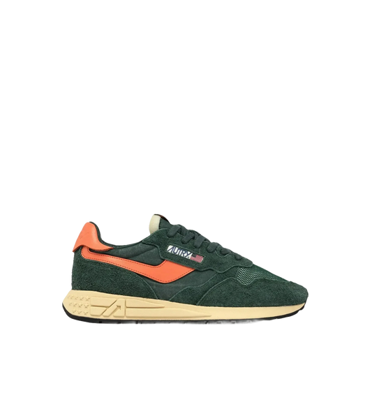 AUTRY - BASKETS REELWIND LOW EN NYLON ET DAIM vert et orange - Lothaire