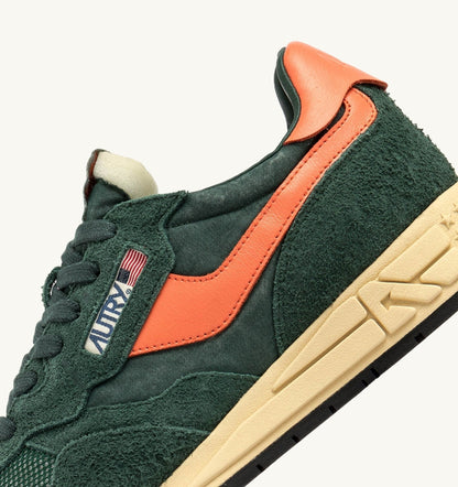AUTRY - REELWIND LOW NYLON I SUEDE SNEAKERSY zielone i pomarańczowe