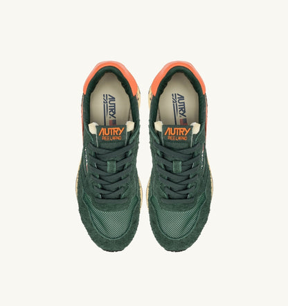 AUTRY - REELWIND LOW NYLON I SUEDE SNEAKERSY zielone i pomarańczowe