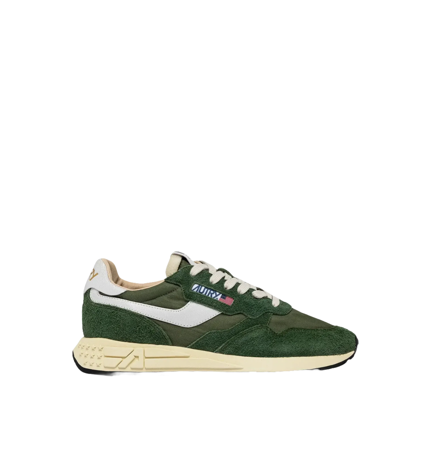 AUTRY - BASKETS REELWIND LOW EN NYLON ET DAIM VERT MILITARY - Lothaire