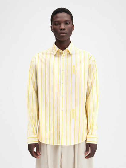 JACQUEMUS - La chemise Simon Business logo Yellow/White