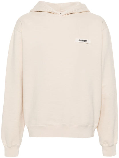 Jacquemus Le Hoodie beige patch logo - Lothaire