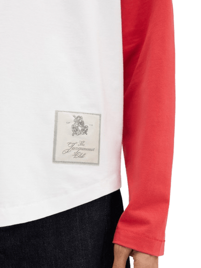 JACQUEMUS - Le t-shirt Baseball manches longues Rouge et blanc