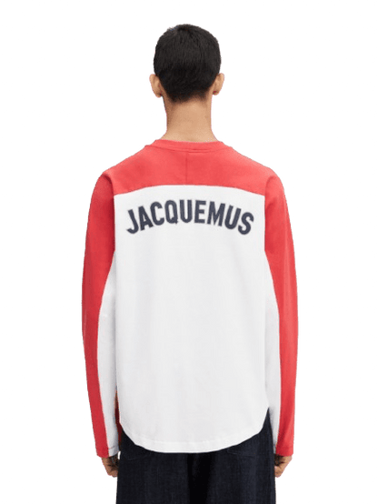 JACQUEMUS - Le t-shirt Baseball manches longues Rouge et blanc