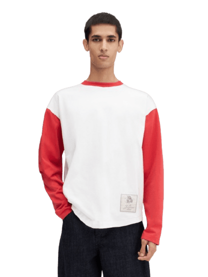 JACQUEMUS - Le t-shirt Baseball manches longues Rouge et blanc