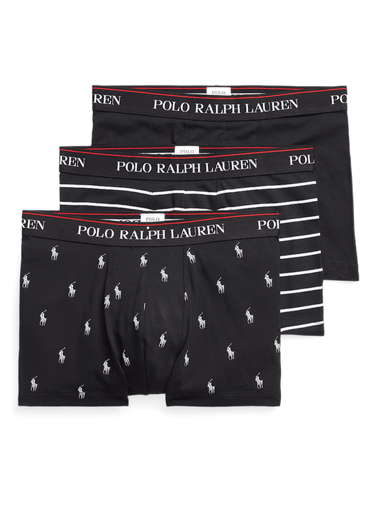 POLO RALPH LAUREN - 3 slips - boxers classiques coton stretch Noir - Lothaire