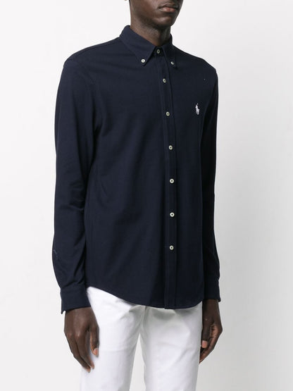 Polo Ralph Lauren Chemise à logo brodé bleu