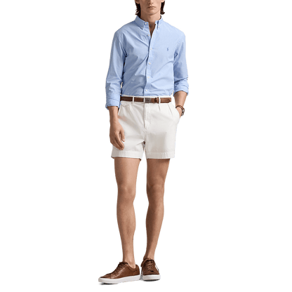 POLO RALPH LAUREN - Chemise ajustée vichy popeline stretch Bleu et blanc