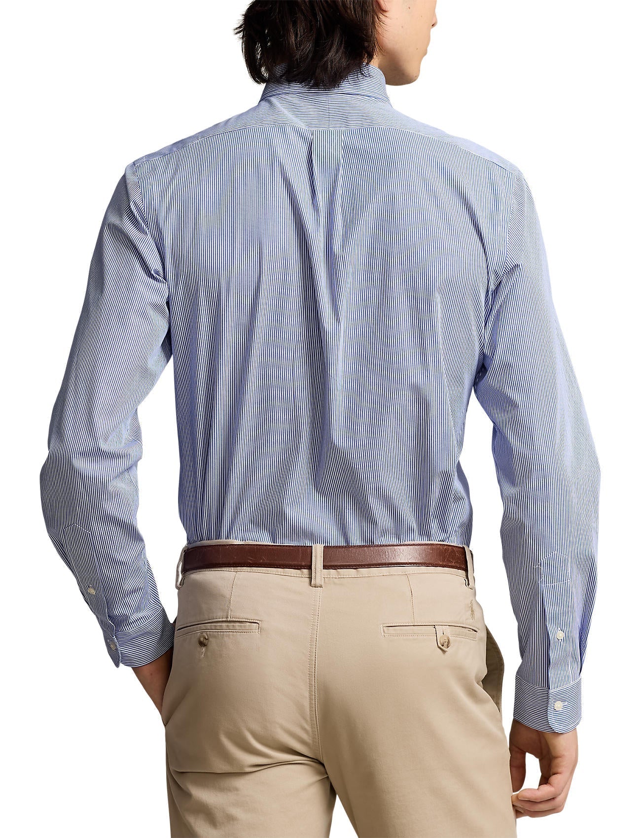Polo Ralph Lauren - Chemise en popeline rayée blanc / Bleu