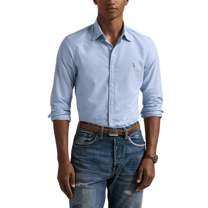 POLO RALPH LAUREN - Chemise Oxford cintrée Bleu ciel