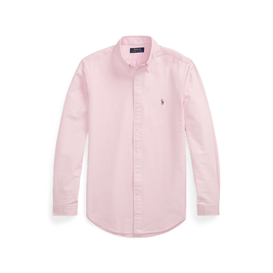 POLO RALPH LAUREN - Chemise rayé ajustée popeline stretch Rose et blanc - Lothaire